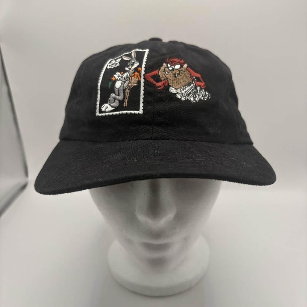 Vintage Looney Tunes Bugs Bunny & Taz Stamp Collection Snapback Hat 1997